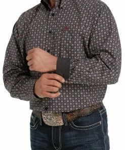 Long Sleeve Shirts Men's Cinch Black Print Long Sleeve Shirt
