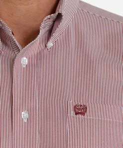 Men's Cinch White Stripe Long Sleeve Button Down Shirt