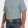 Men's Cinch Teal Print Short Sleeve Shirt