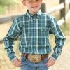 Cinch Western Shirt Boys Plaid L/S Button