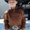Boys Cinch Copper Print Long Sleeve Button Down Shirt