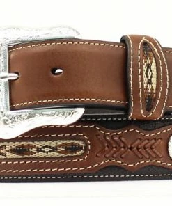 M & F Nocona Western Belt With Inlay And Conchos
