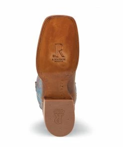 Men's R. Watson Palamino Tan Cowhide/Baby Blue Goat Boot