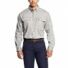 Fire Resistant Shirts Men's Ariat Flame Resistant Solid Vent Gray Work Shirt