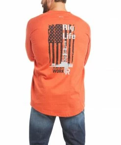 Ariat Men's FR Air Rig Life Graphic Heather Long Sleeve T-Shirt