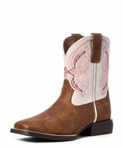 Kids Ariat Double Kicker Adobe Tan Boot Kids Boots