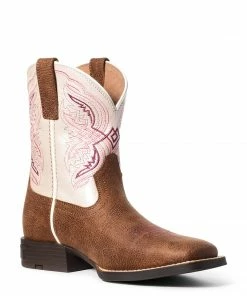 Kids Ariat Double Kicker Adobe Tan Boot Kids Boots