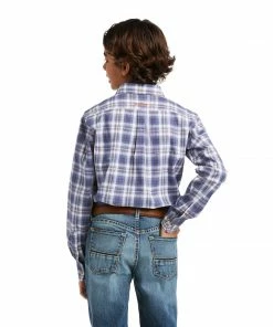 Ariat Boy's Western Shirts Boys Pro Diego Blue Indigo Long Sleeve Shirt