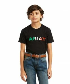 Boy's Western Shirts Boys Ariat Black Viva Mexico Short Sleeve T-Shirt