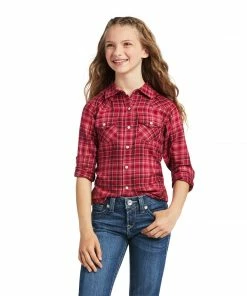 Girl's Western Shirts Girls Ariat Adobe Plaid Long Sleeve Shirt