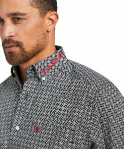 Men's Ariat Team Russ Black Classic Long Sleeve Shirt