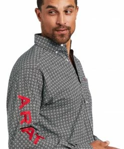 Men's Ariat Team Russ Black Classic Long Sleeve Shirt