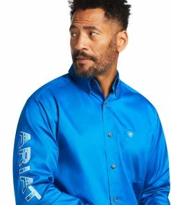 Frey Outfitters Men's Ariat Team Logo Blue Long Sleeve Shirt