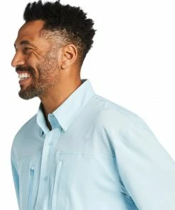 Men's Ariat VentTek Classic Crystal Blue Short Sleeve Shirt Short Sleeve Shirts