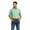 Short Sleeve Shirts Men's Ariat VentTek Classic Turf Green Short Sleeve Shirt