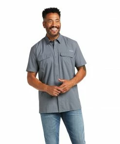 Men's Ariat VentTek Outbound Fitted Carbon Zero Short Sleeve Shirt