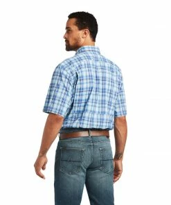 Men's Ariat VentTek Classic Dutch Blue Plaid Short Sleeve Shirt