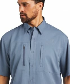 Short Sleeve Shirts Men's Ariat VentTek Classic Folkstone Gray Short Sleeve Shirt 5 Short Sleeve Shirts Men's Ariat VentTek Classic Folkstone Gray Short Sleeve Shirt