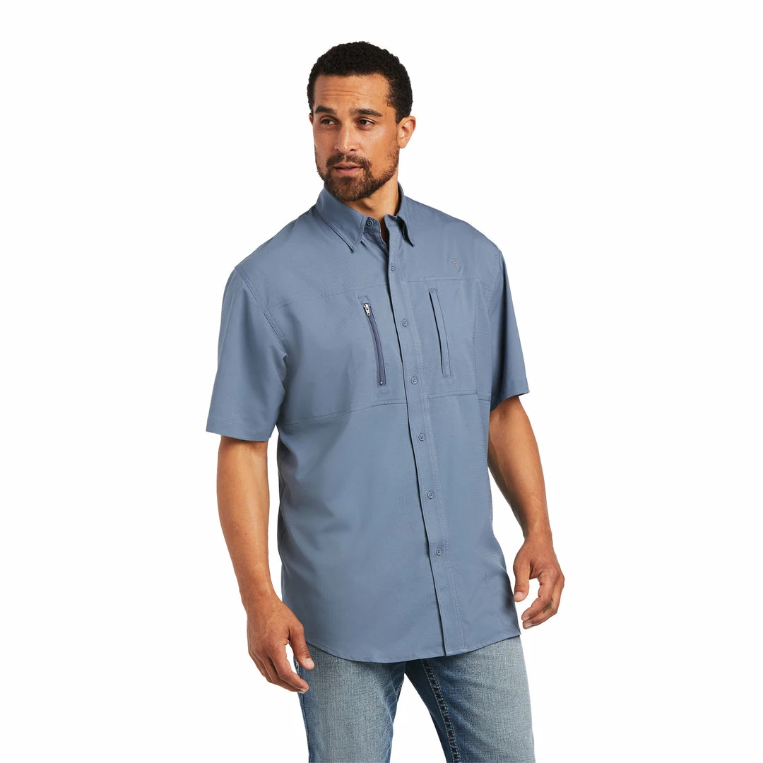 Short Sleeve Shirts Men's Ariat VentTek Classic Folkstone Gray Short Sleeve Shirt 1 Short Sleeve Shirts Men's Ariat VentTek Classic Folkstone Gray Short Sleeve Shirt