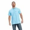 Men's Ariat VentTek Outbound Fitted Baltic Sea Short Sleeve Shirt Short Sleeve Shirts