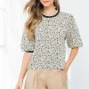 THML Women's Spotted Short Sleeve Top Tops