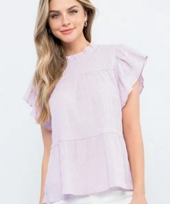 THML Tops Women's Smocked Gingham Top
