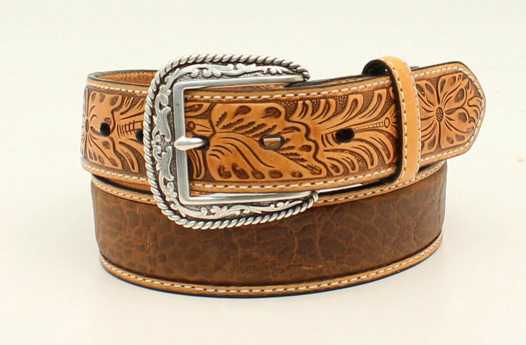 M&F Ariat Men's Croco Floral Tabs Belt 1 M&F Ariat Men's Croco Floral Tabs Belt