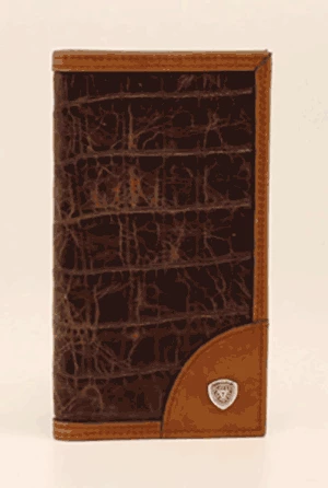 M & F Ariat Rodeo Croco Shield Brown Wallet Wallets 1 M & F Ariat Rodeo Croco Shield Brown Wallet Wallets