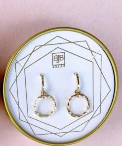 BB Lila "Diamond Circle" Huggies Earrings