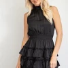 Glam Women's Black Sleeveless Dress