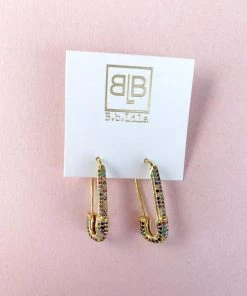 BB Lila Safety First Pin Earrings Jewelry