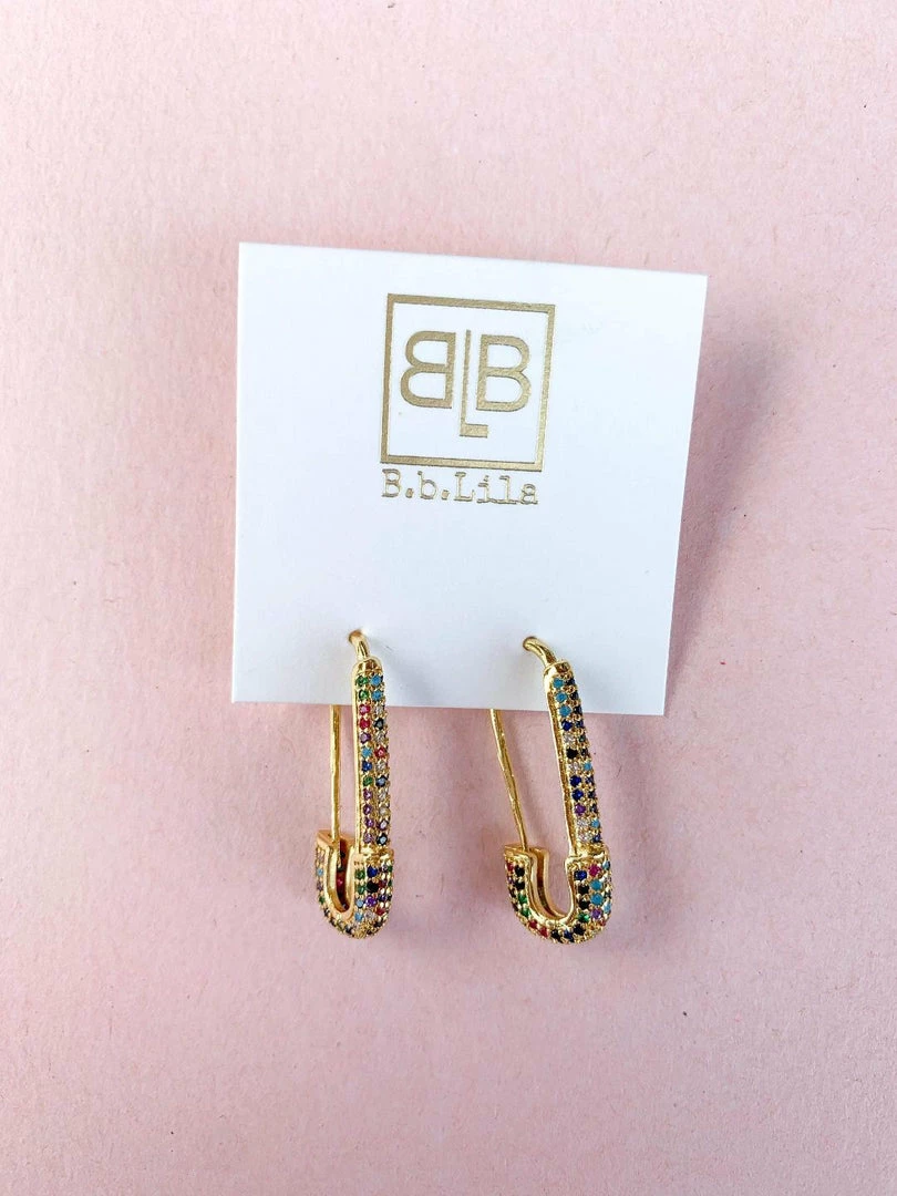 BB Lila Safety First Pin Earrings Jewelry 1 BB Lila Safety First Pin Earrings Jewelry