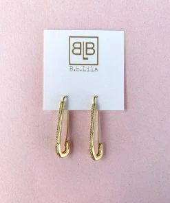 BB Lila Safety First Pin Earrings Jewelry